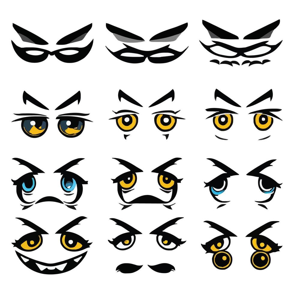 Set of different eyes expressions vector