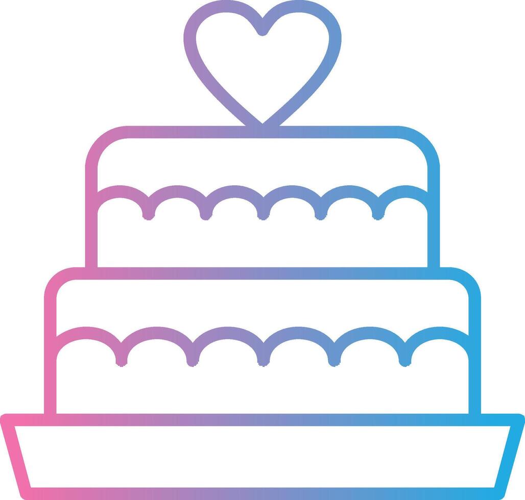 Wedding Cake Line Gradient Icon Design vector