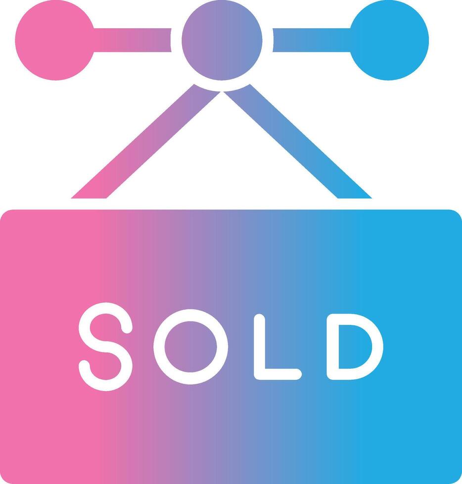 Sold Glyph Gradient Icon Design vector