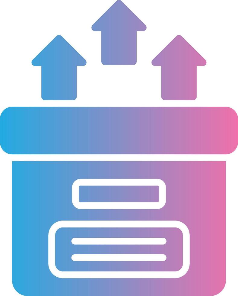 Storage Box Glyph Gradient Icon Design vector