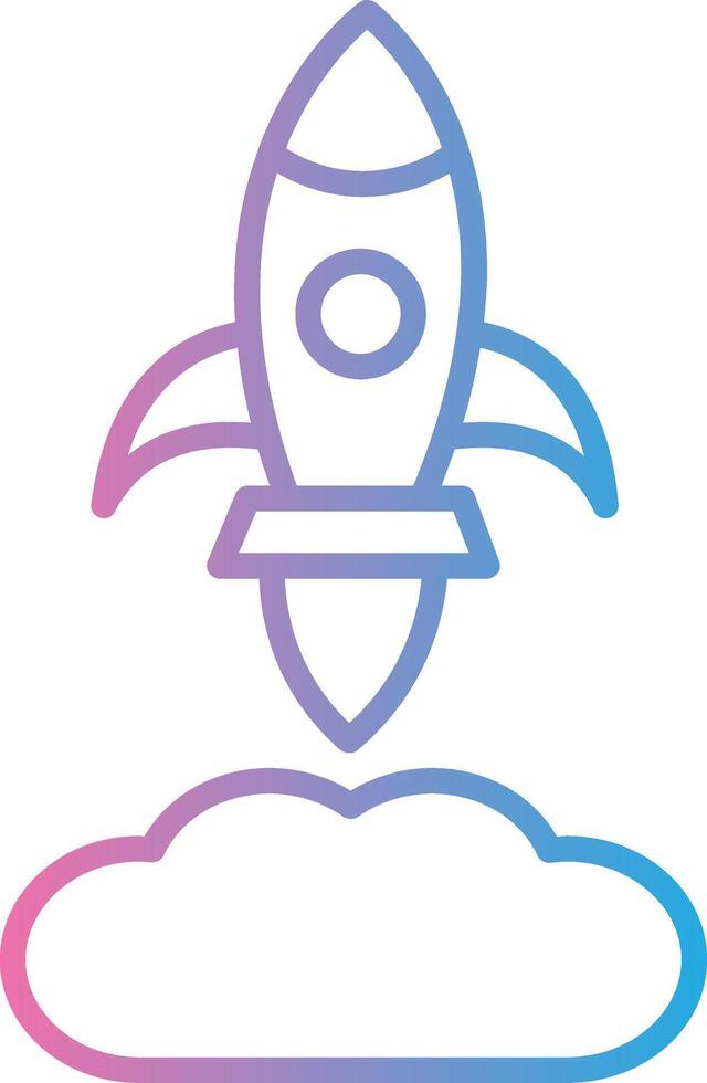 Rocket Launch Line Gradient Icon Design vector