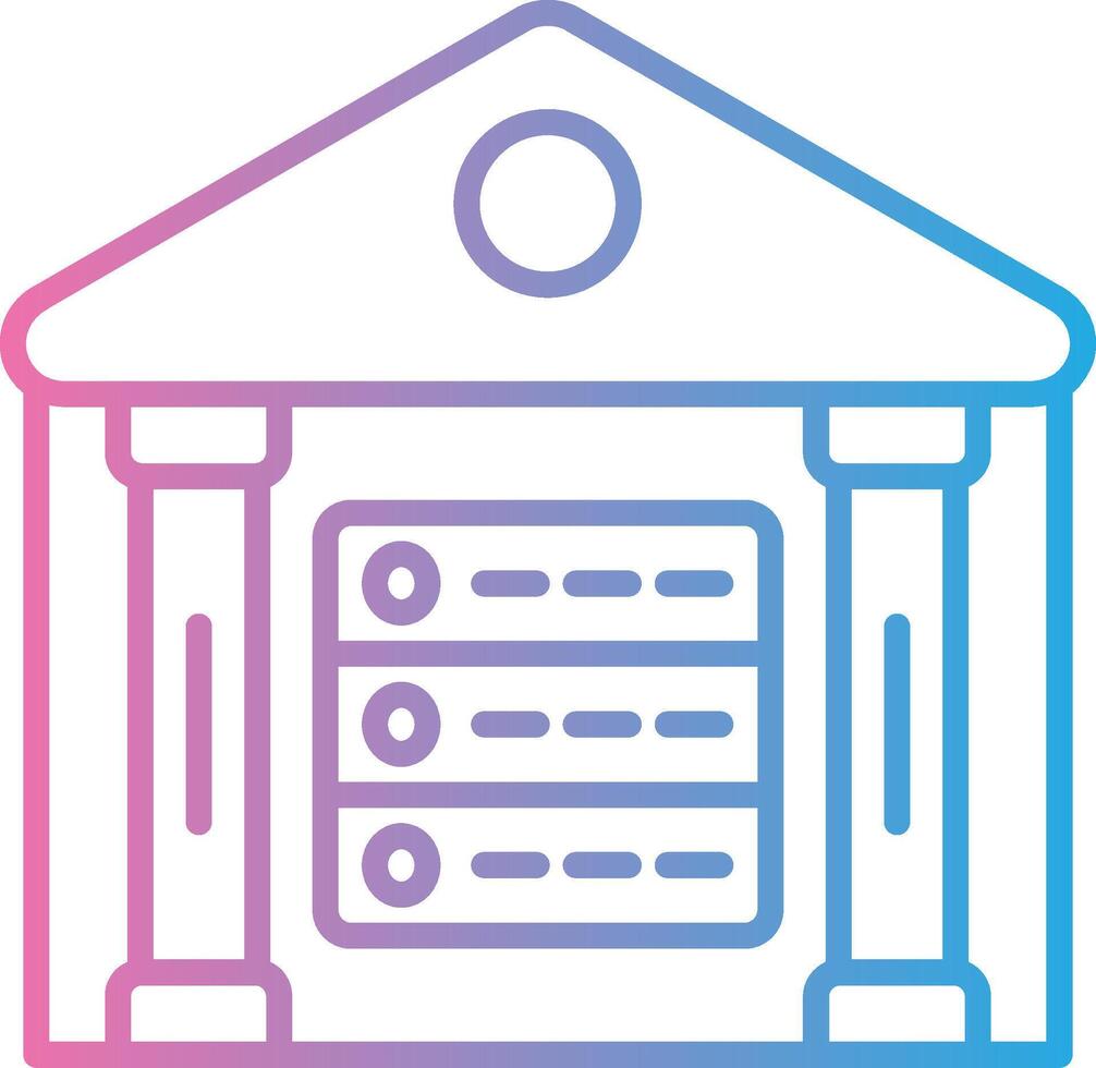 Data Warehouse Line Gradient Icon Design vector