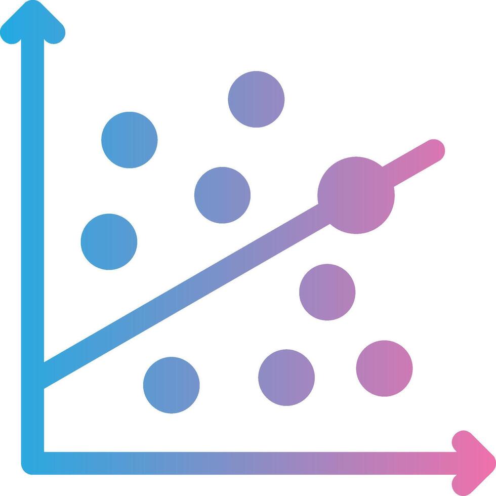 Scatter Graph Glyph Gradient Icon Design vector