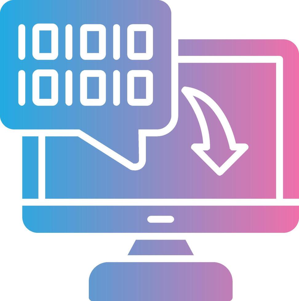 Binary Code Glyph Gradient Icon Design vector