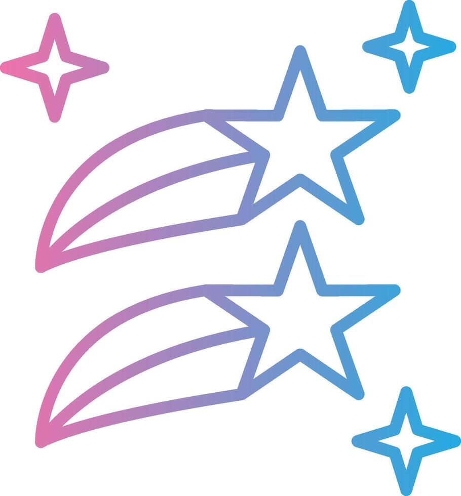 Shooting Stars Line Gradient Icon Design vector