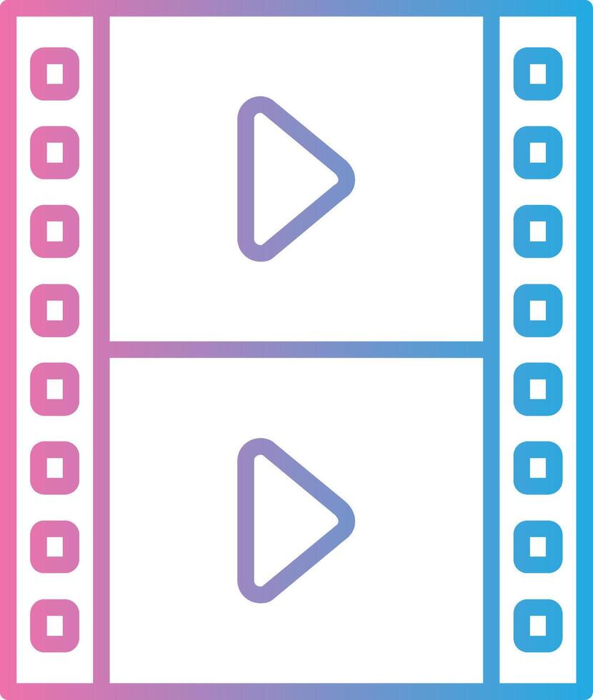 Film Strip Line Gradient Icon Design vector