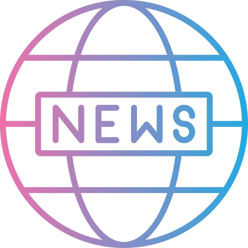World News Line Gradient Icon Design vector
