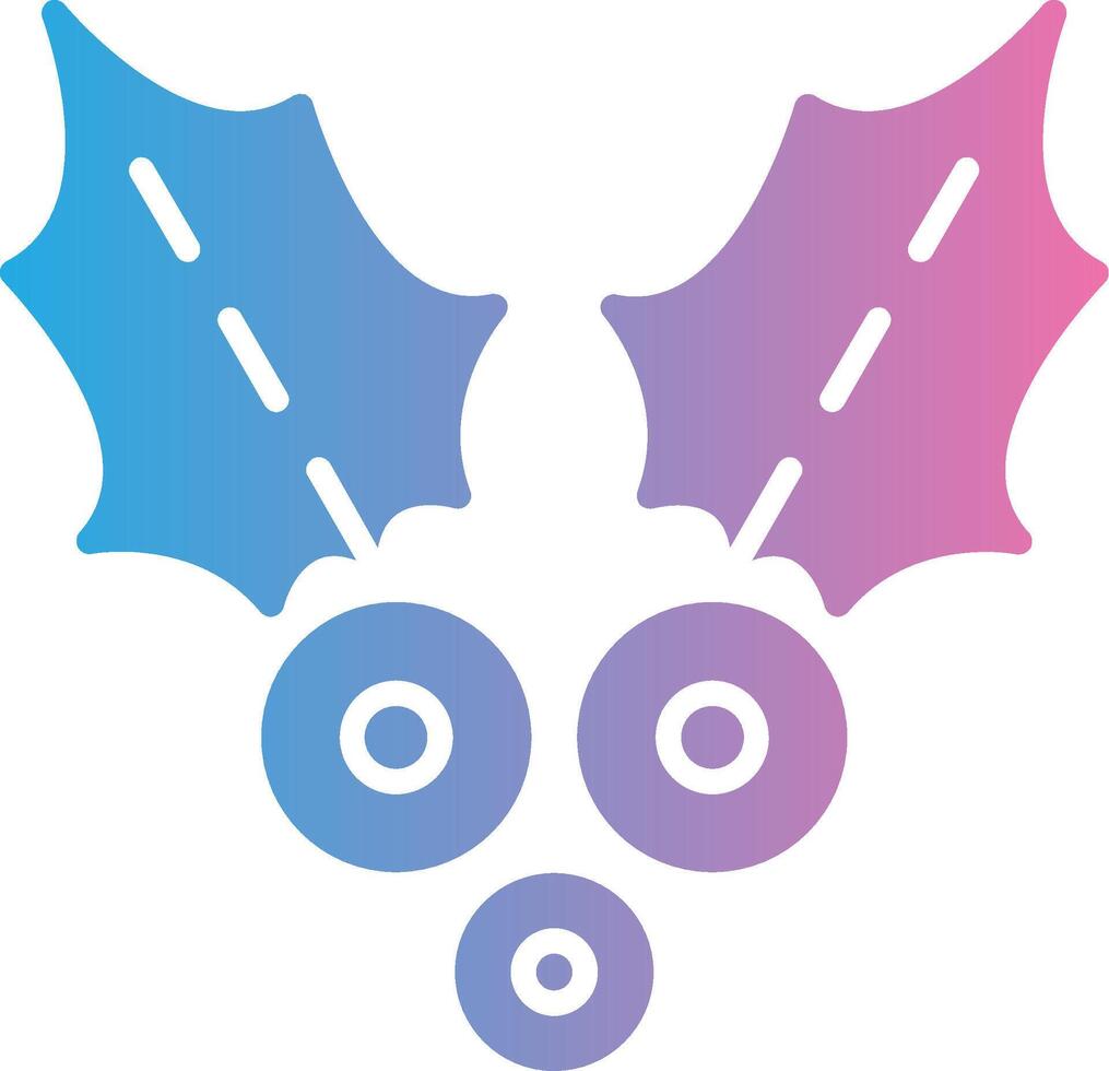 Holly Glyph Gradient Icon Design vector