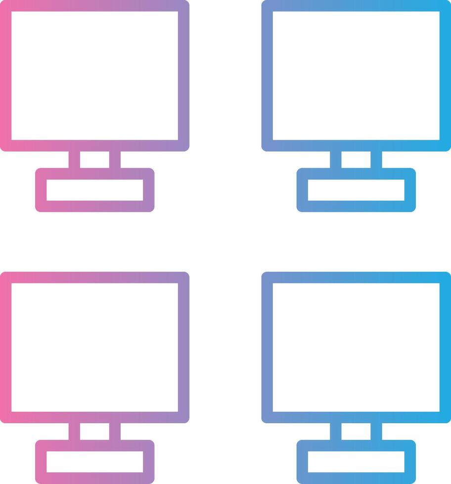 Monitors Line Gradient Icon Design vector