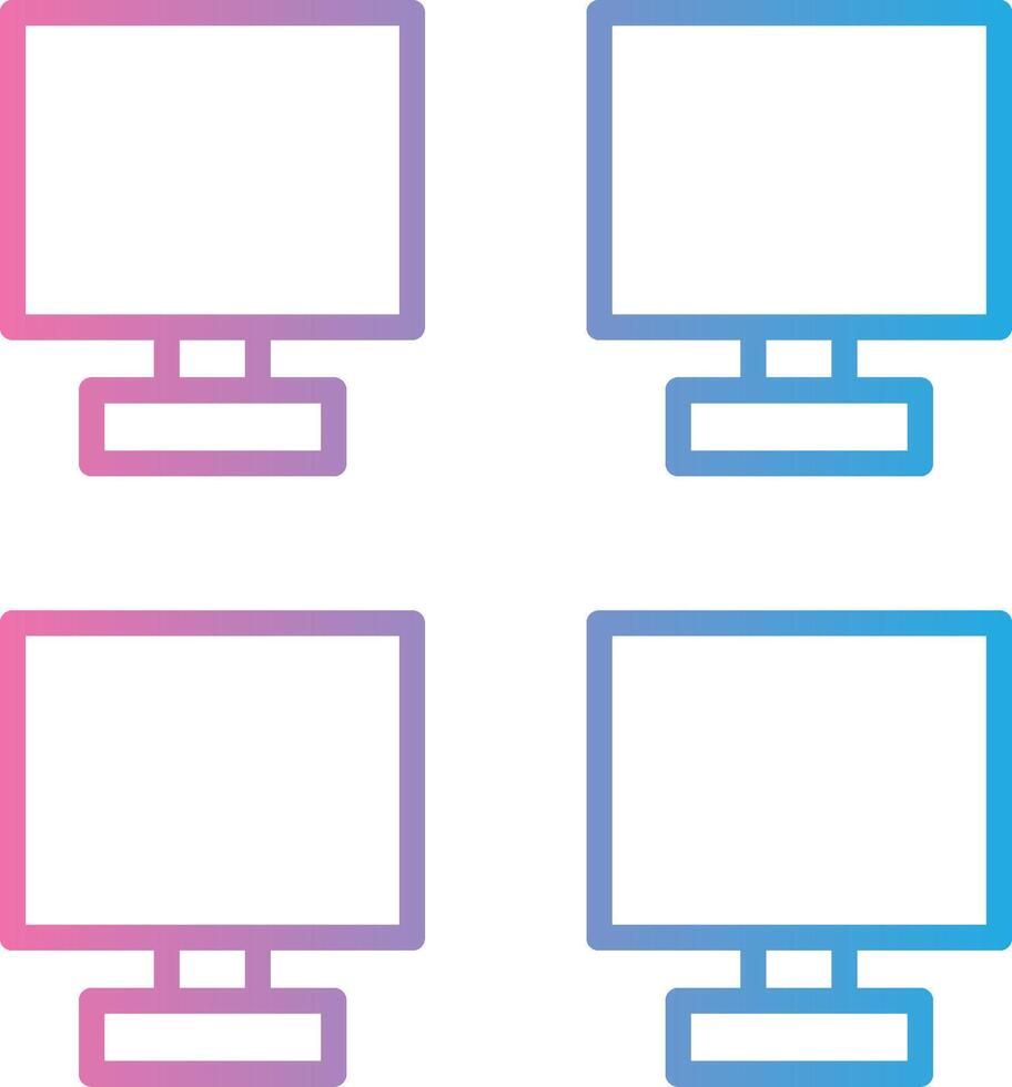 Monitors Line Gradient Icon Design vector