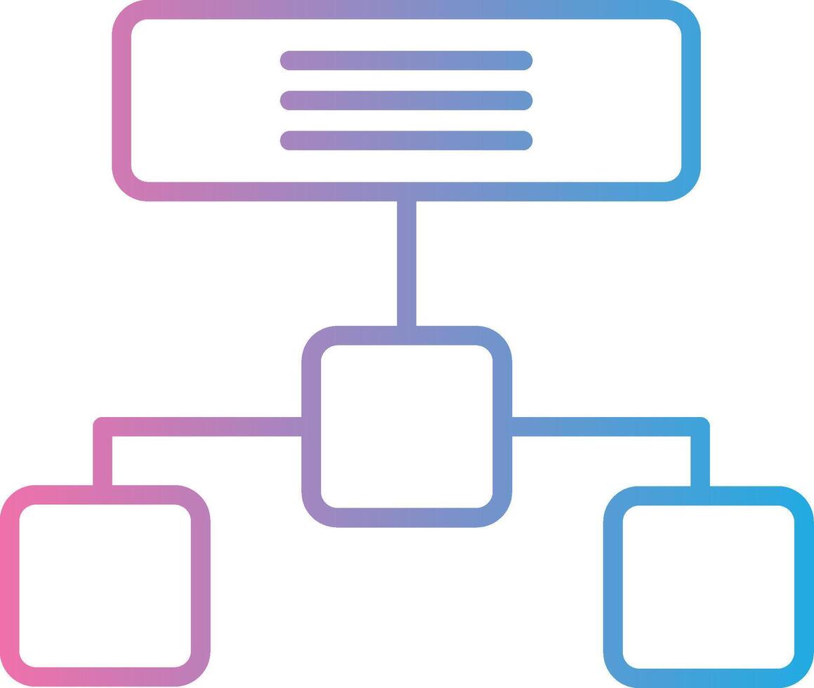 Hierarchical Structure Line Gradient Icon Design vector