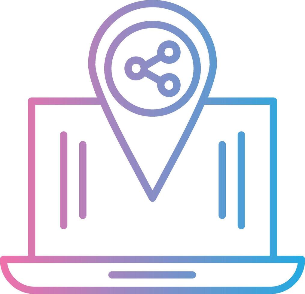 Share Location Line Gradient Icon Design vector