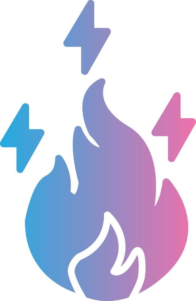Electric Fire Glyph Gradient Icon Design vector