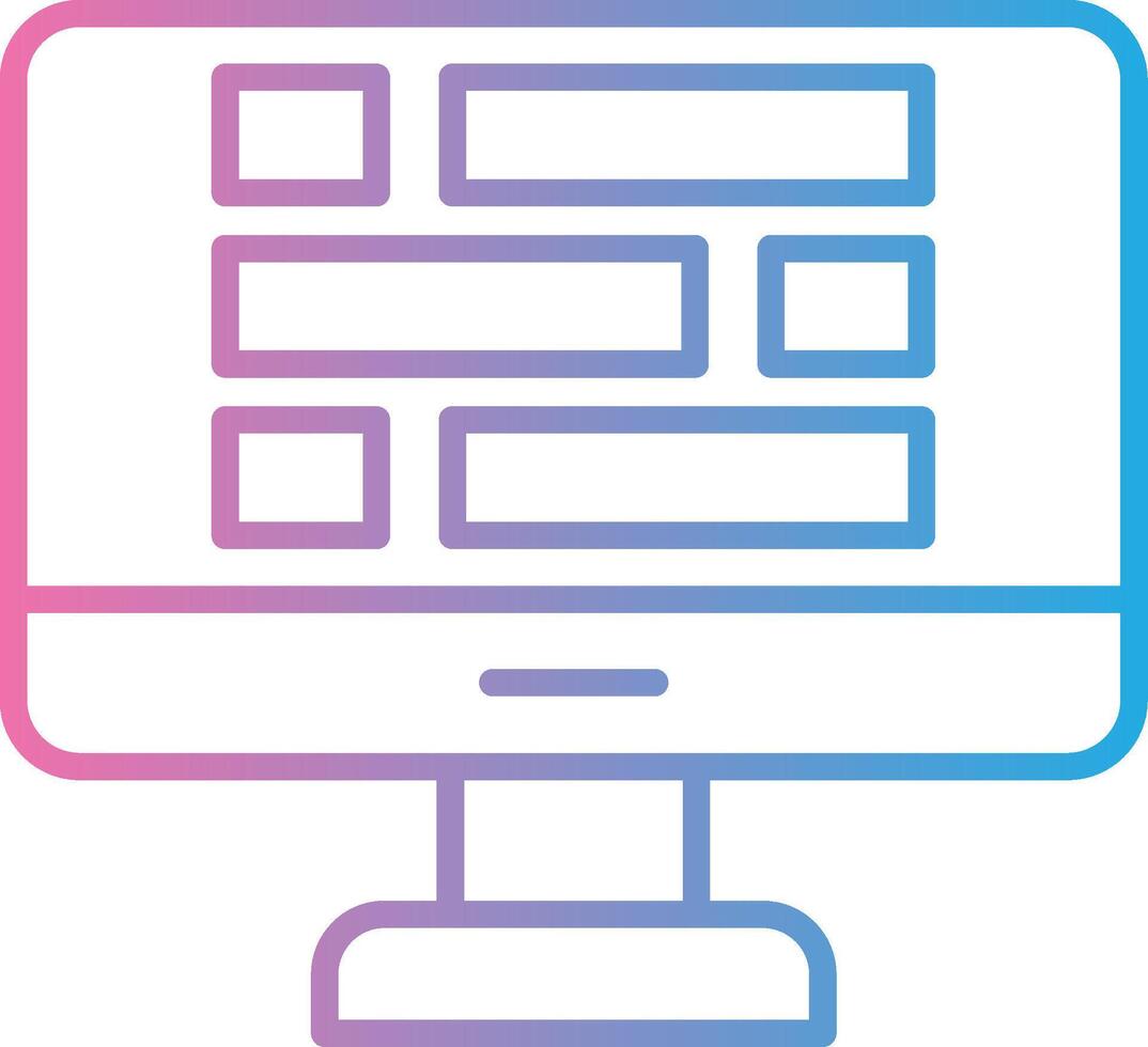 Dashboard Line Gradient Icon Design vector