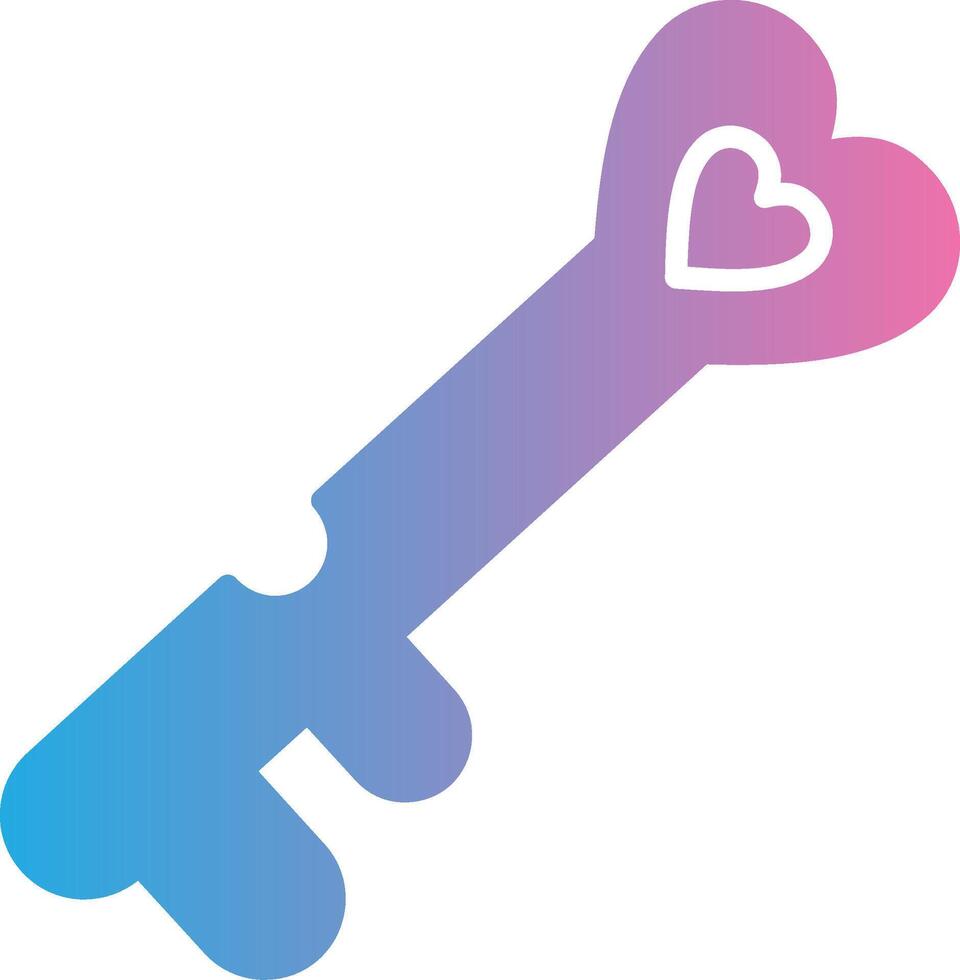 amor llave glifo degradado icono diseño vector