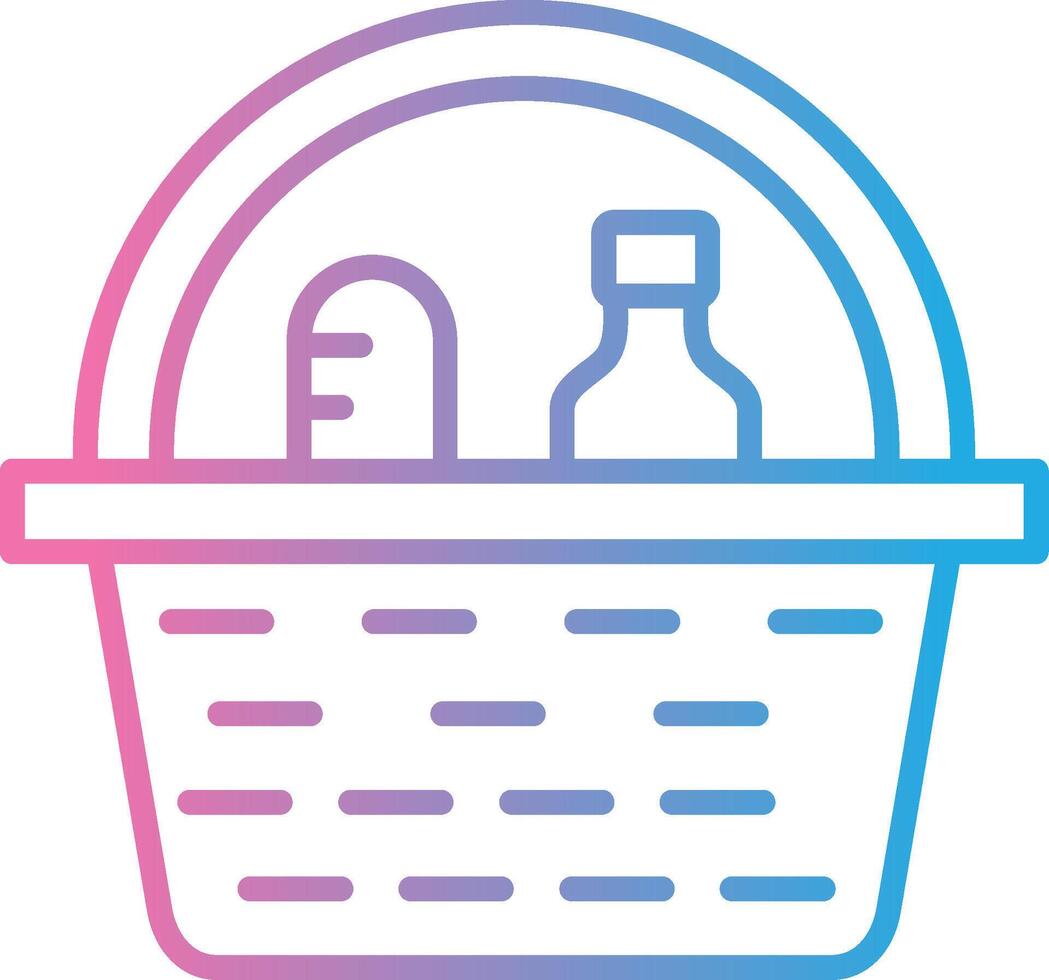 Picnic Basket Line Gradient Icon Design vector