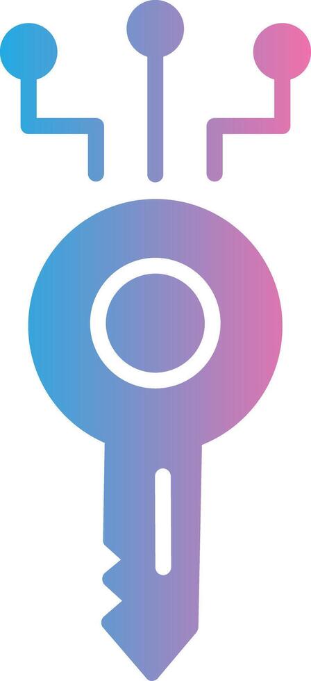 Digital Key Glyph Gradient Icon Design vector