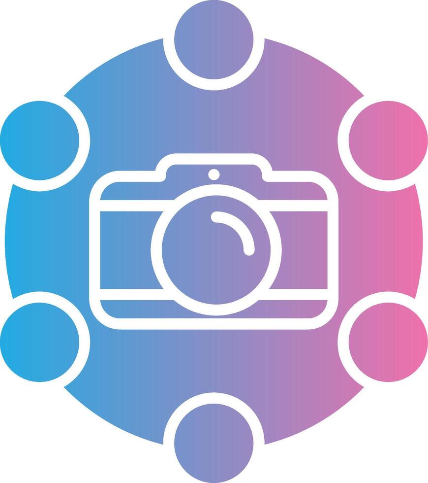 Camera Glyph Gradient Icon Design vector