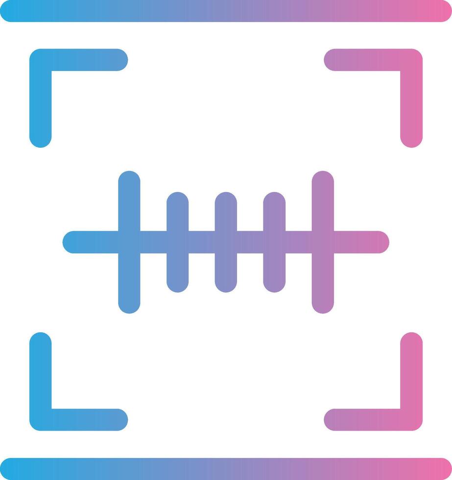 Barcode Scan Glyph Gradient Icon Design vector