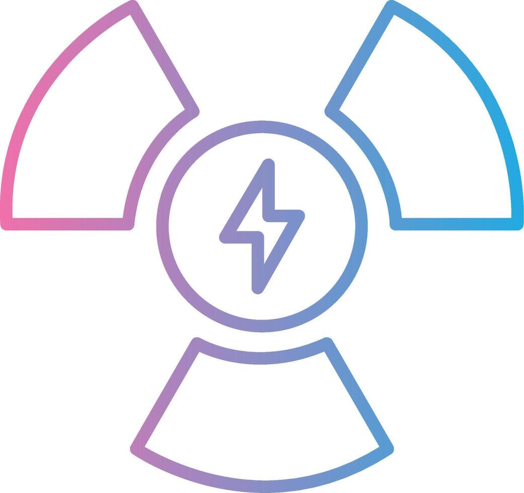 Nuclear Power Line Gradient Icon Design vector