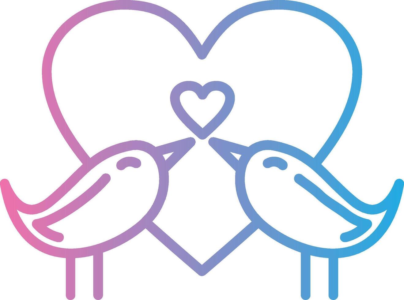 Love Birds Line Gradient Icon Design vector