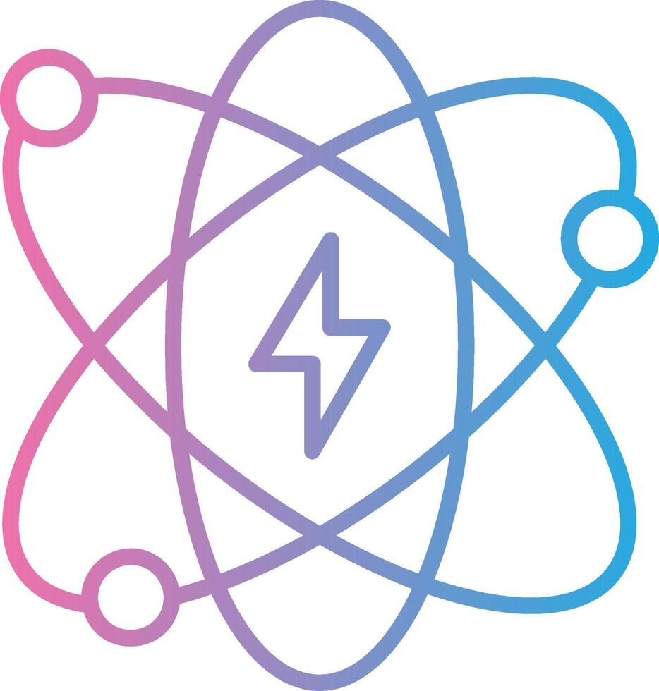 Atomic Energy Line Gradient Icon Design vector