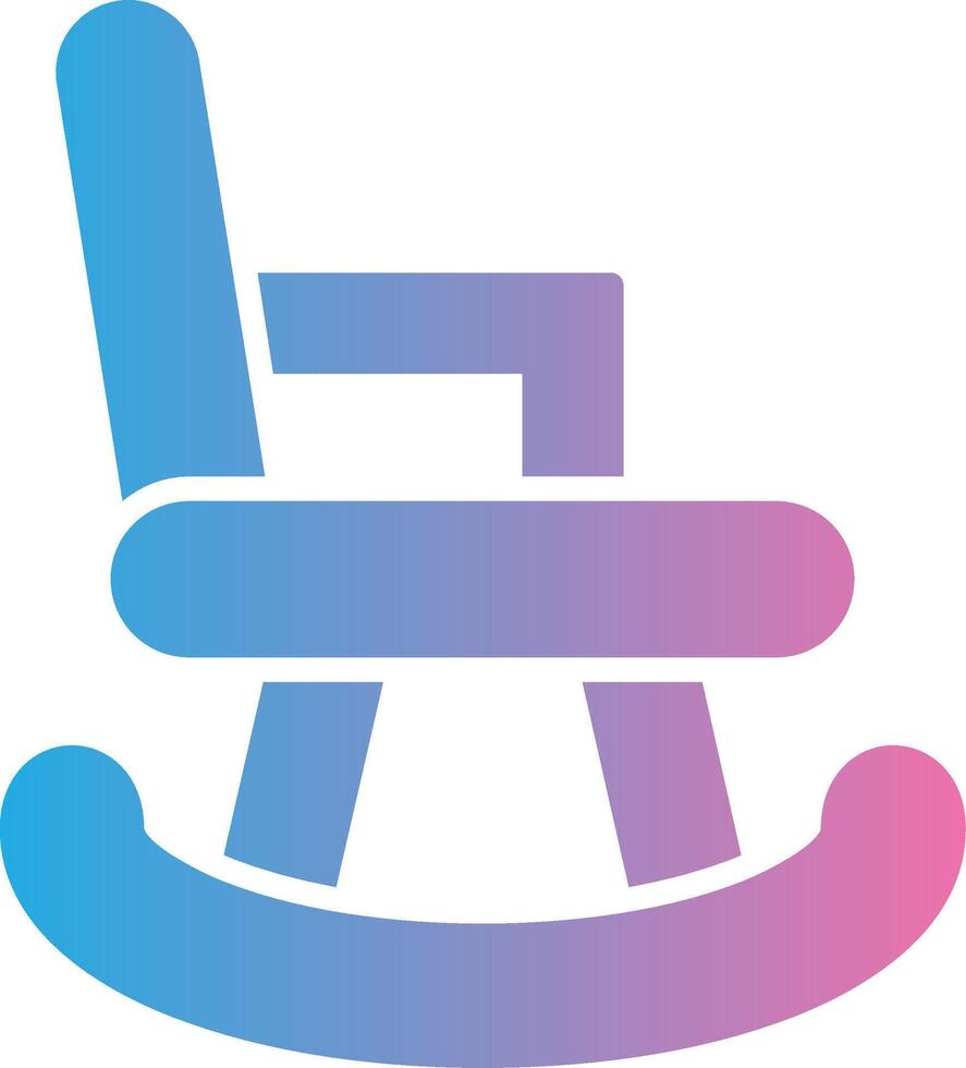 Rocking Chair Glyph Gradient Icon Design vector