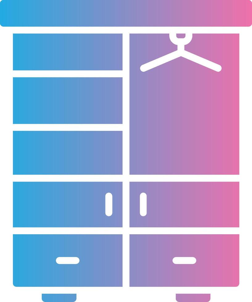 Wardrobe Glyph Gradient Icon Design vector