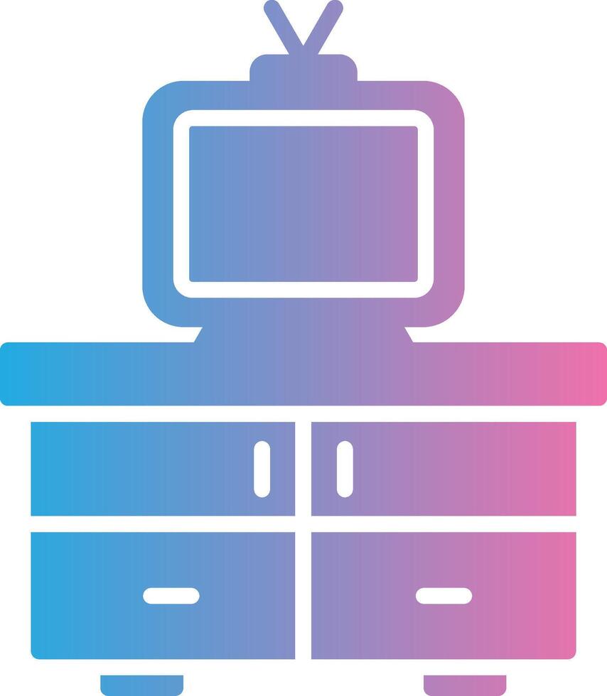 Tv Table Glyph Gradient Icon Design vector