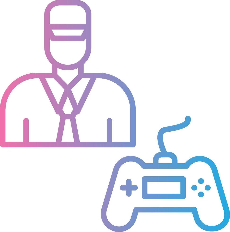 Gamer Line Gradient Icon Design vector