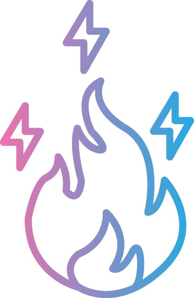 Electric Fire Line Gradient Icon Design vector