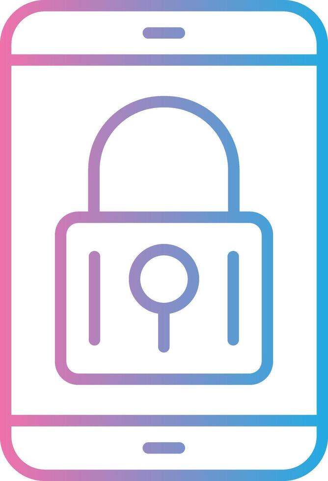 Mobile Security Line Gradient Icon Design vector