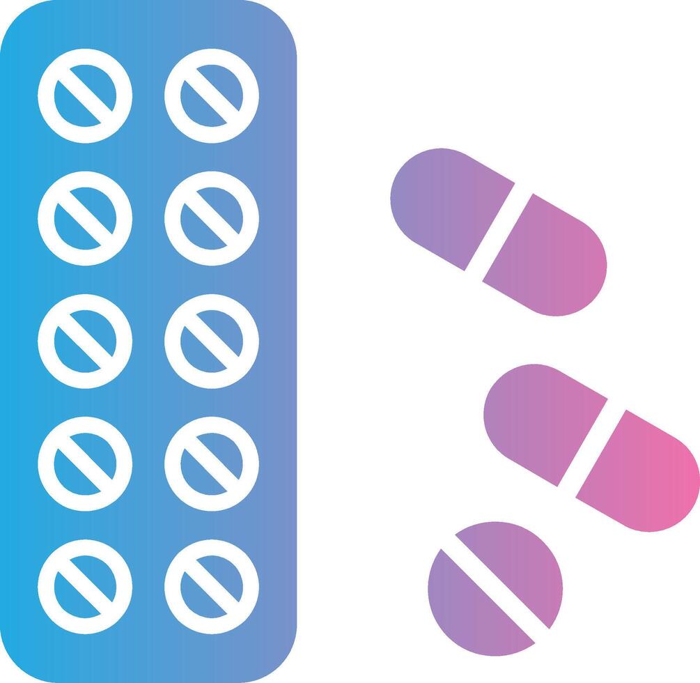 Pills Glyph Gradient Icon Design vector