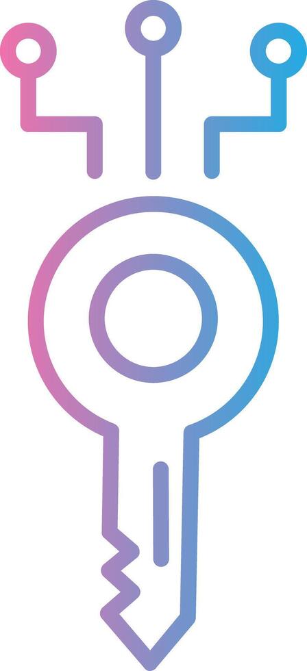 Digital Key Line Gradient Icon Design vector