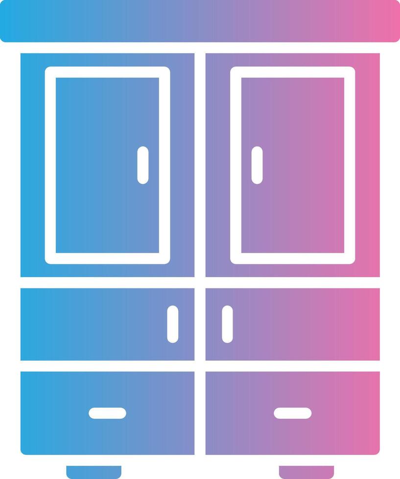 Wardrobe Glyph Gradient Icon Design vector