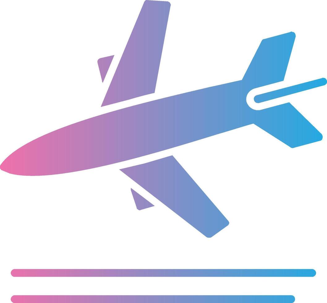 Landing Glyph Gradient Icon Design vector