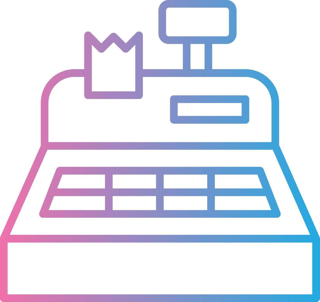 Cash Register Line Gradient Icon Design vector