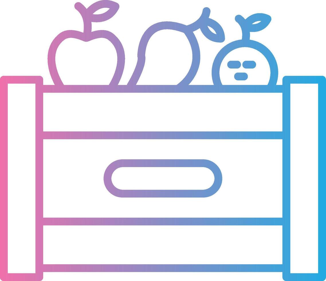 Fruta caja línea degradado icono diseño vector