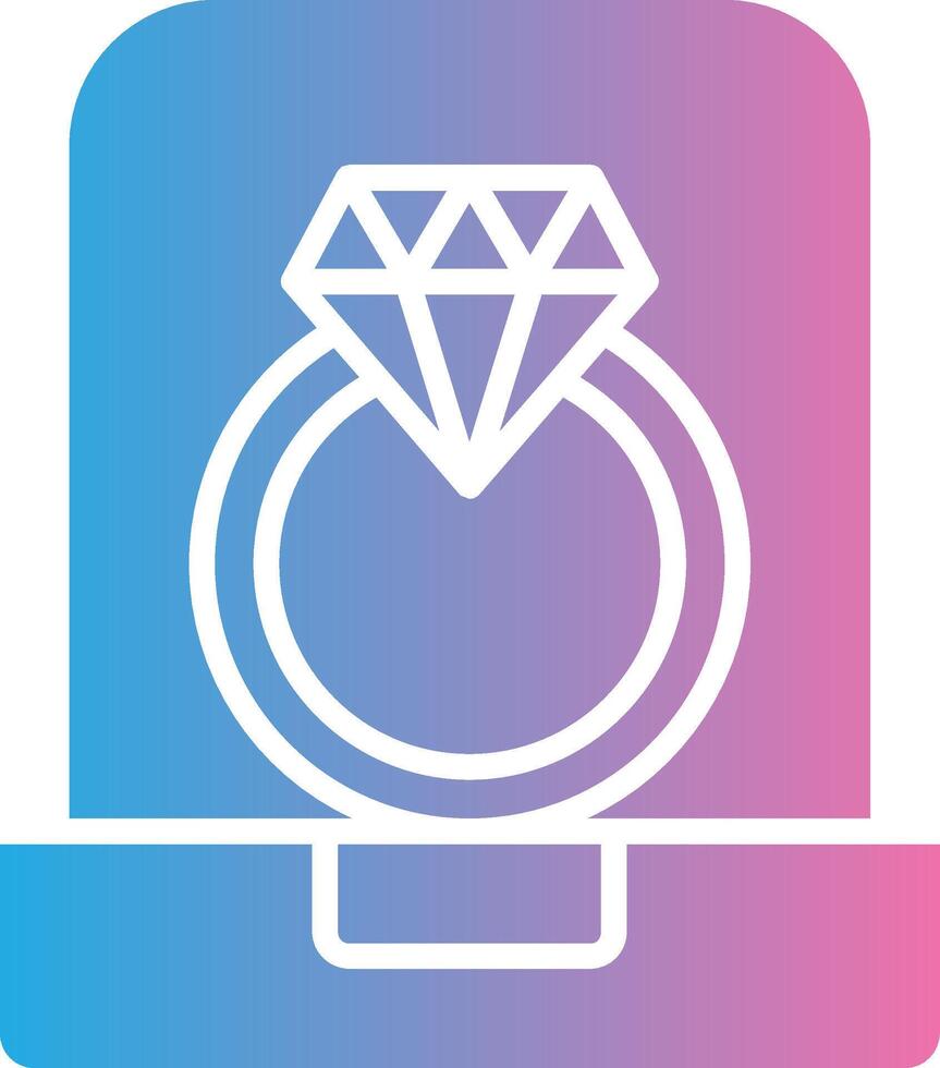 Diamond Ring Glyph Gradient Icon Design vector