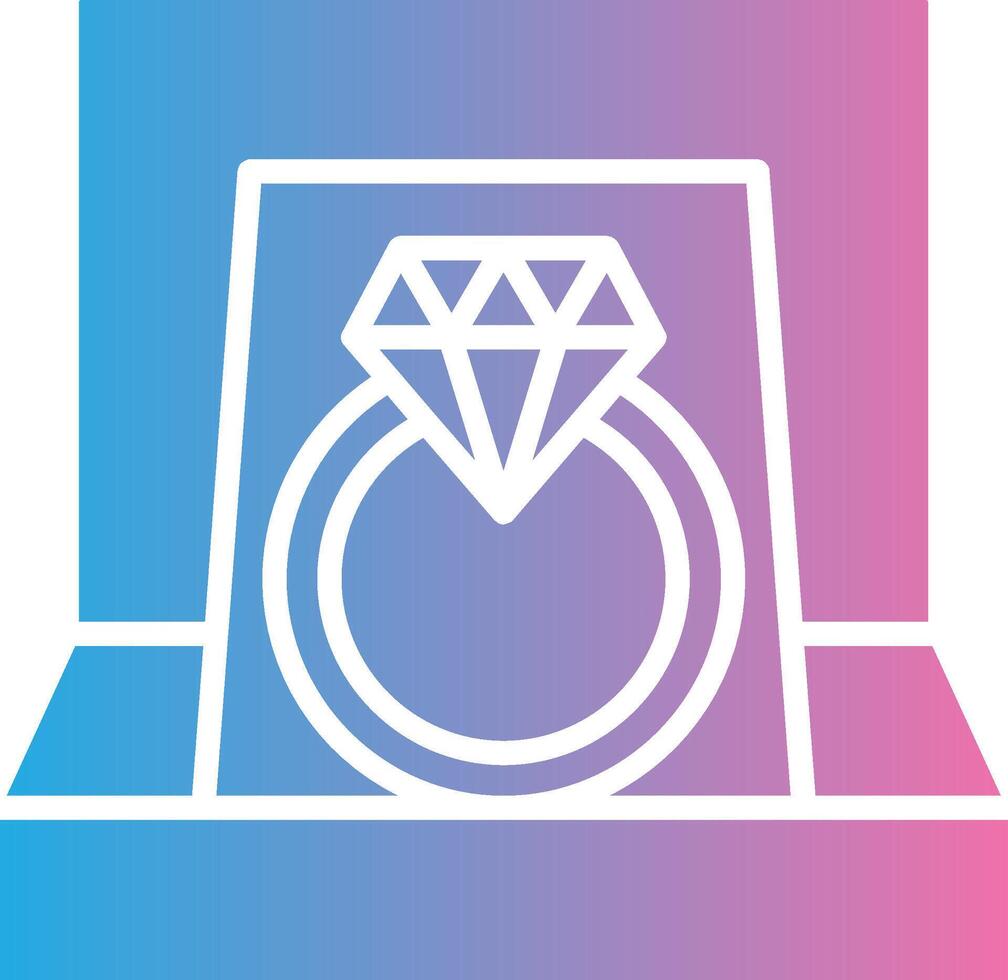 Diamond Ring Glyph Gradient Icon Design vector