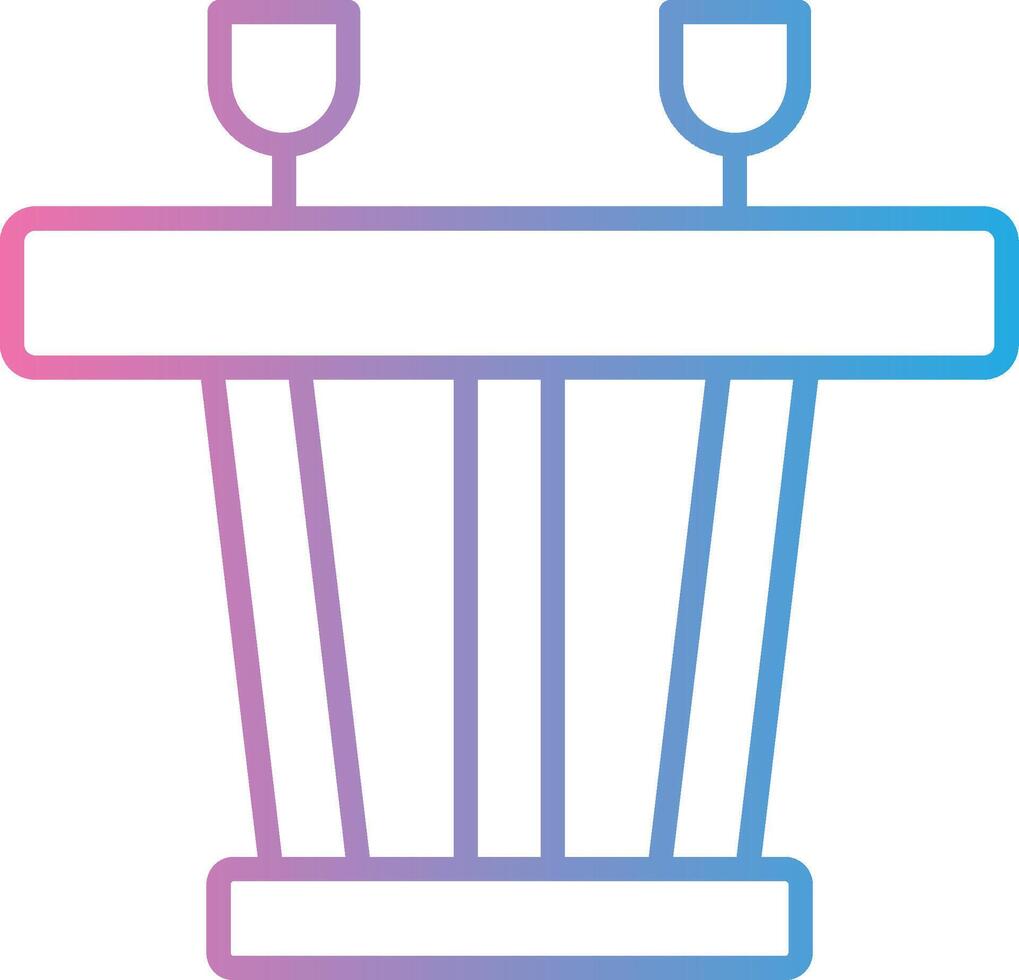 Dining Table Line Gradient Icon Design vector