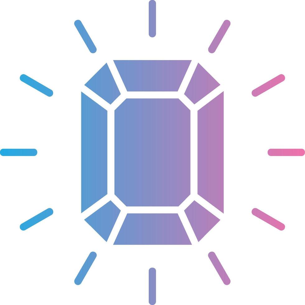 Gem Glyph Gradient Icon Design vector