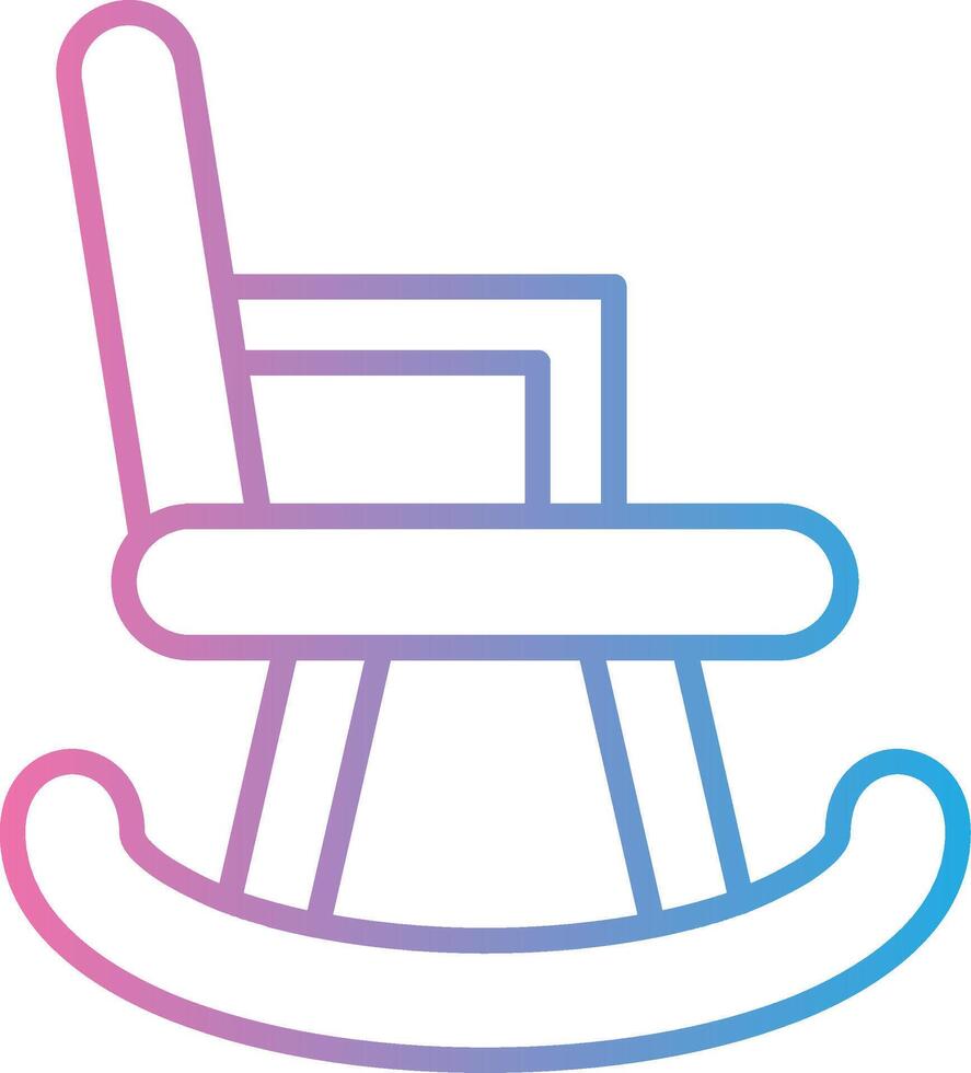 Rocking Chair Line Gradient Icon Design vector