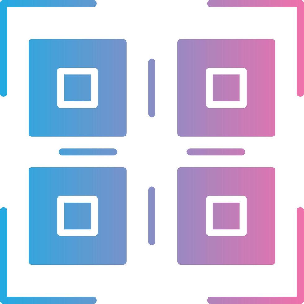 Qr Code Glyph Gradient Icon Design vector