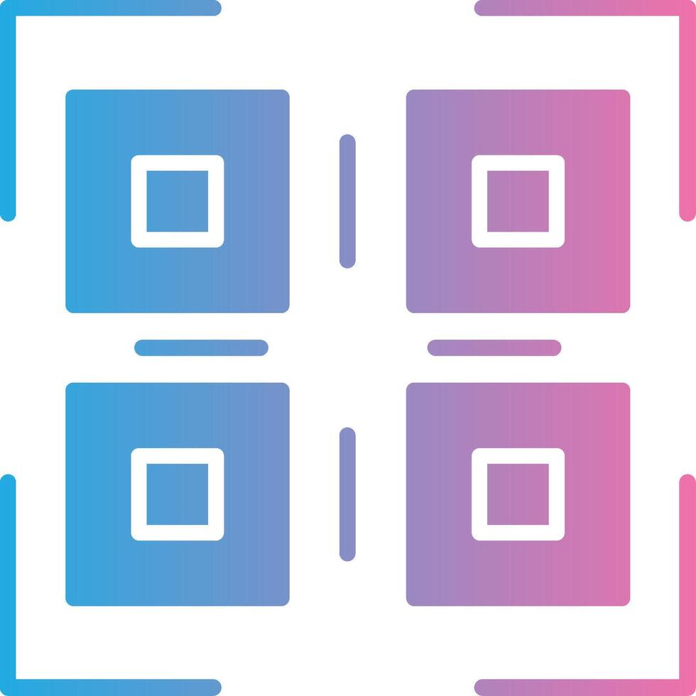 qr código glifo degradado icono diseño vector