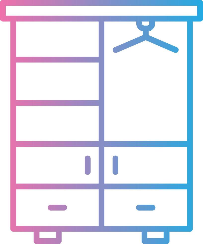 Wardrobe Line Gradient Icon Design vector