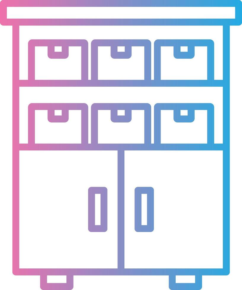 estantería línea degradado icono diseño vector