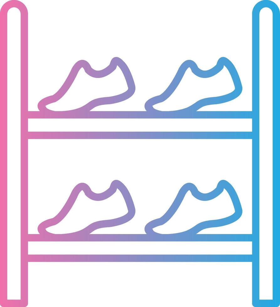 Shoe Rack Line Gradient Icon Design vector