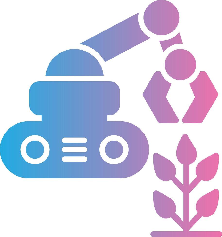 Agricultural Robot Glyph Gradient Icon Design vector