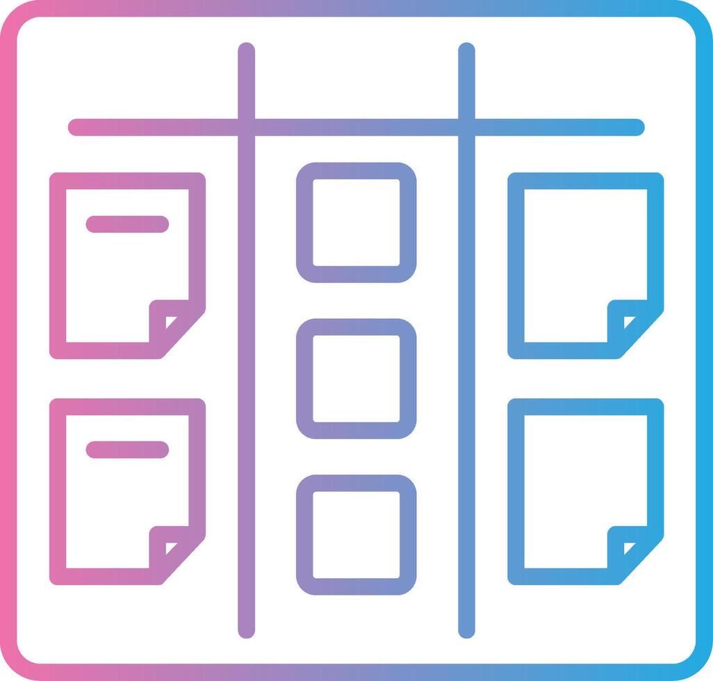 Kanban línea degradado icono diseño vector